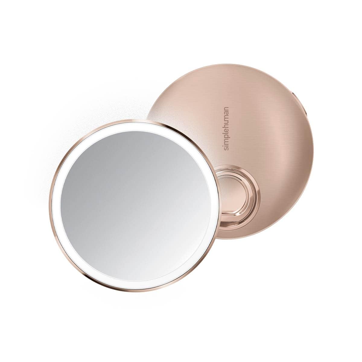 Simplehuman Rose Gold Sensor Mirror Compact - 10X Magnification, Metal, 4.1&quot; Size