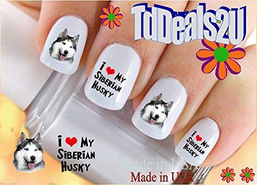 Hipzysticky Siberian Husky Nail Decals - Waterslide, Acrylic, Made In Usa, Highest Quality!