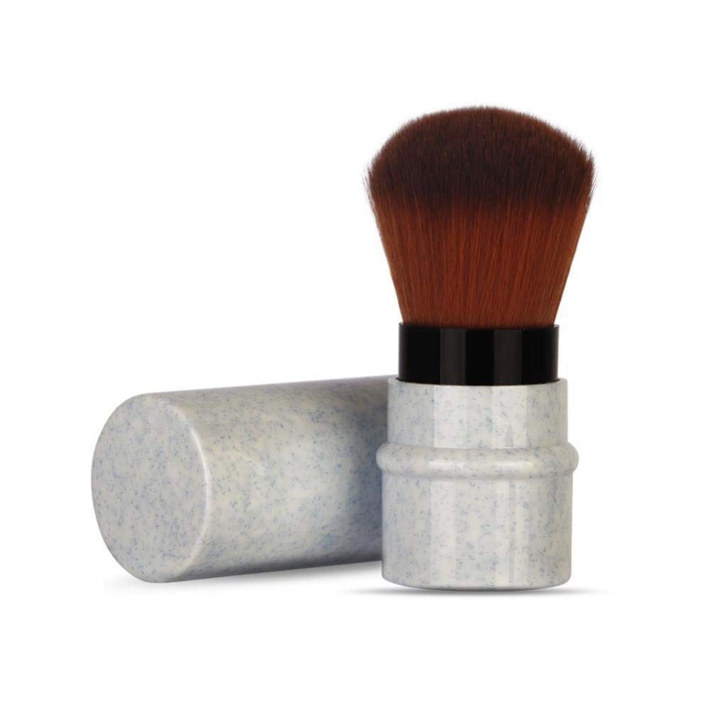 Sonew Retractable Kabuki Makeup Brush - Blue, Cruelty-Free, Sustainable Nylon for Travel