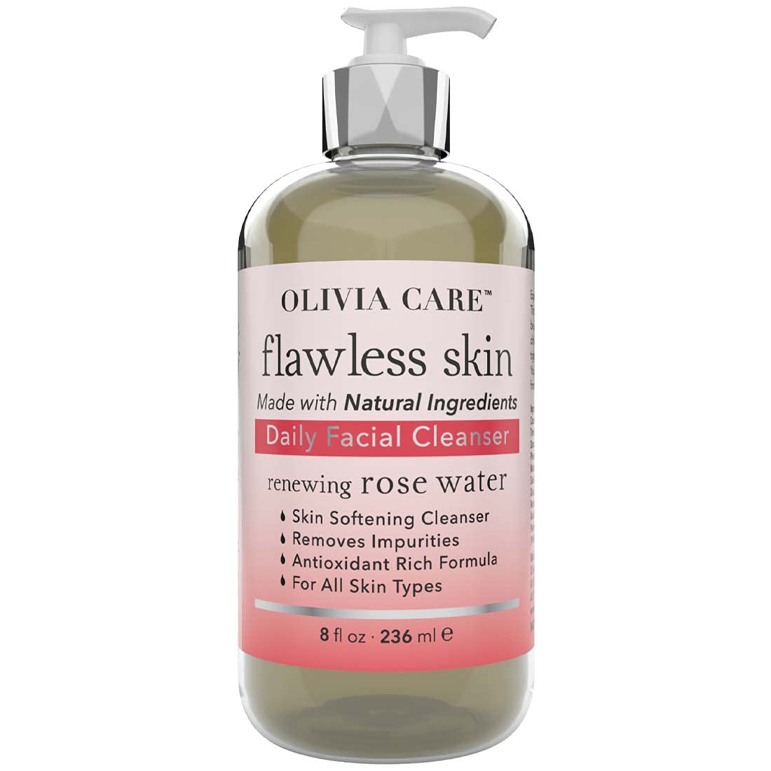 Olivia Care Daily Brightening Facial Cleanser - Hydrate, Cleanse, Antioxidants - 8 Fl Oz