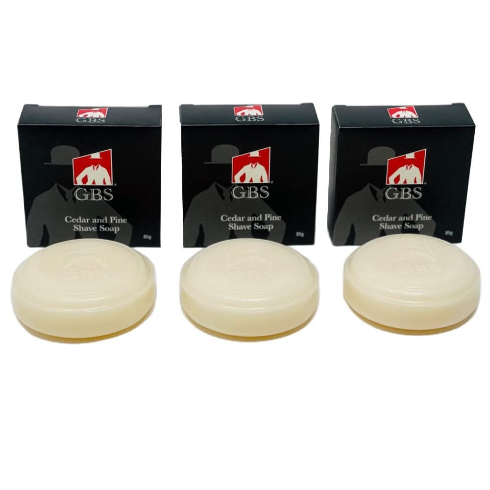 G.B.S Men'S Cedar & Pine Shaving Soap With Shea Butter, 3 Pack (3Oz Each)