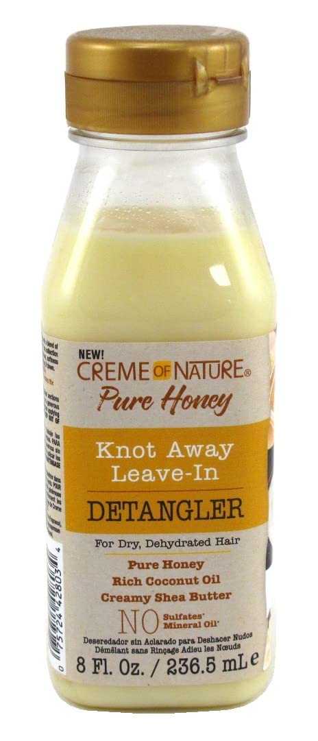 Creme Of Nature Pure Honey Detangler 8Oz Leave-In Conditioner (Pack Of 2) - Yellow