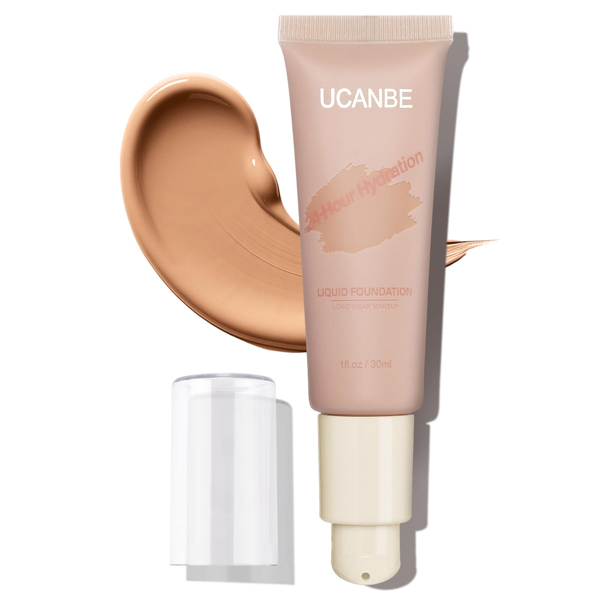 Ucanbe Matte Liquid Foundation, Waterproof, Medium To Full Coverage, Nude Beige, 1.83 Oz