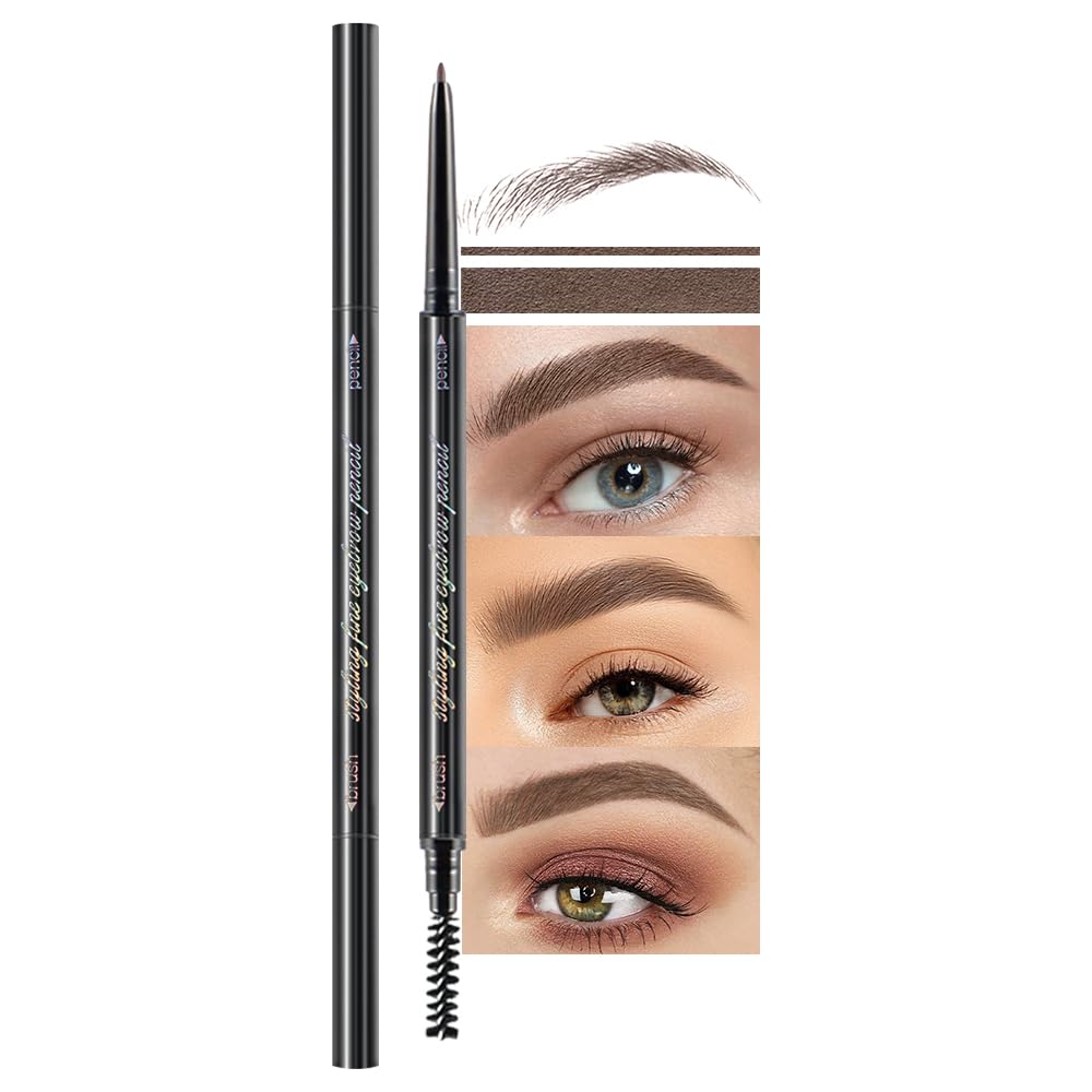 Wantuoluo Waterproof Dual-Sided Brow Pencil, Ultra-Fine Mechanical, Tea, 1 Count