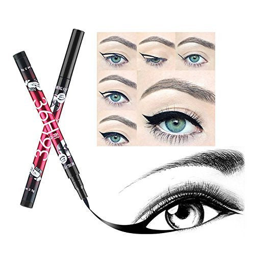 Lukyus 2Pcs Black Eyeliner Pencil - Long Lasting Waterproof Liquid Eye Liner Makeup