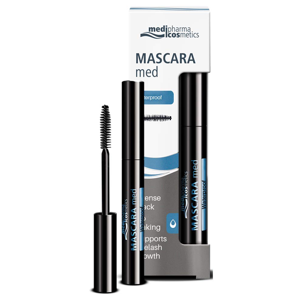 Medipharma Cosmetics Waterproof Mascara Black - Smudge Proof, Paraben Free, Voluminous, Sensitive Eyes