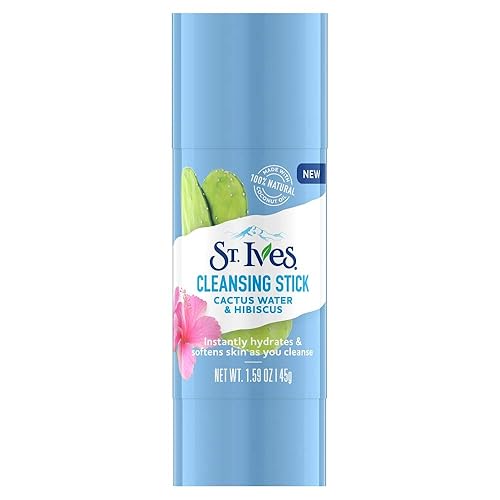 St. Ives Cleansing Stick With Cactus Water & Hibiscus, 1.59 Oz - Hydrating Face Cleanser