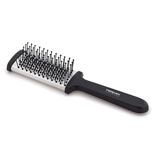 Termix Professional Flat Brush, Small, Nylon & Metal, Black - Ideal for Styling and Finishing