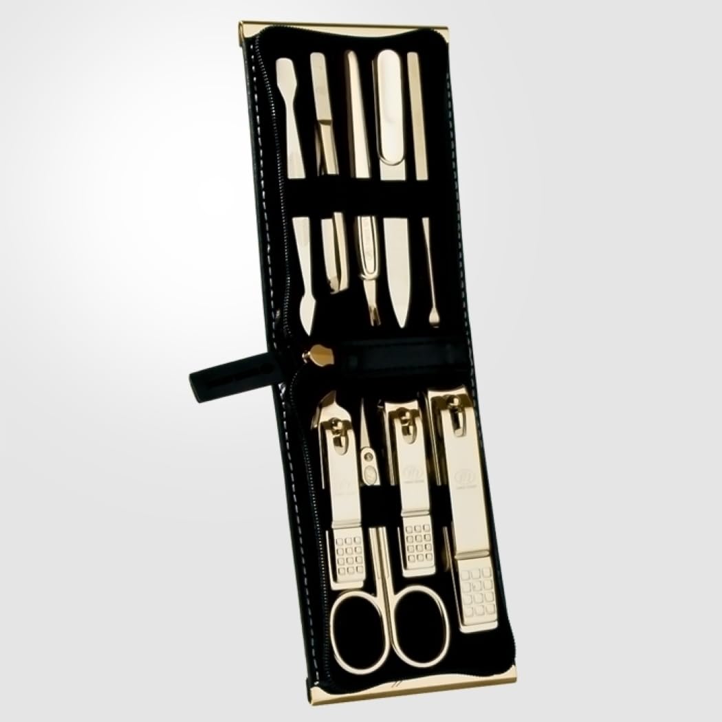 Three Seven (777) Korean Nail Clippers Set - Gold Travel Manicure Kit Made In Korea Since 1975