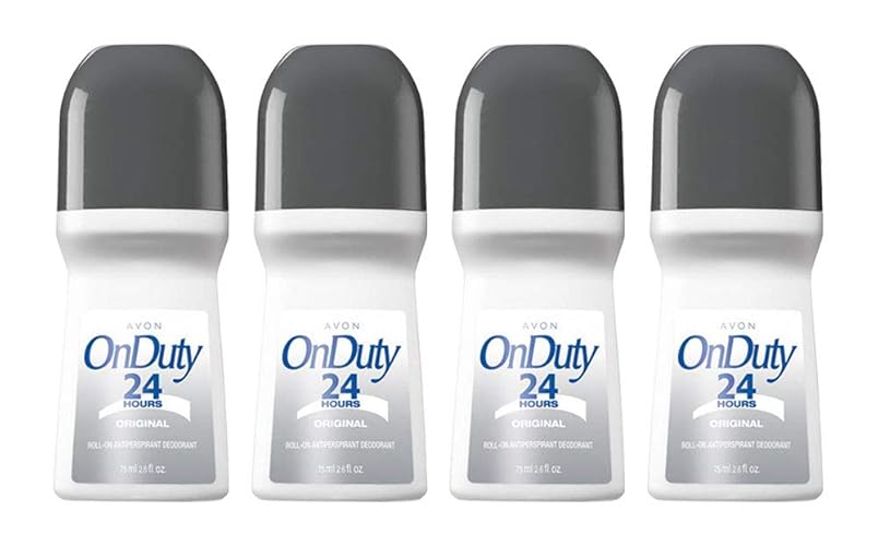 Avon On Duty 24 Hour Original Roll-On Deodorant 2.6 Oz, 4-Pack, Anti-Perspirant