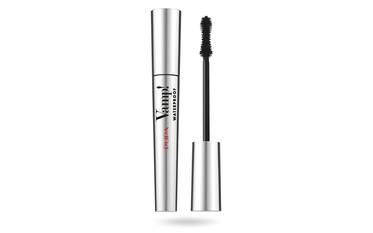 Pupa Milano Vamp! Waterproof Mascara - Extreme Volume & Length, 001 Extra Black, 0.3 Oz