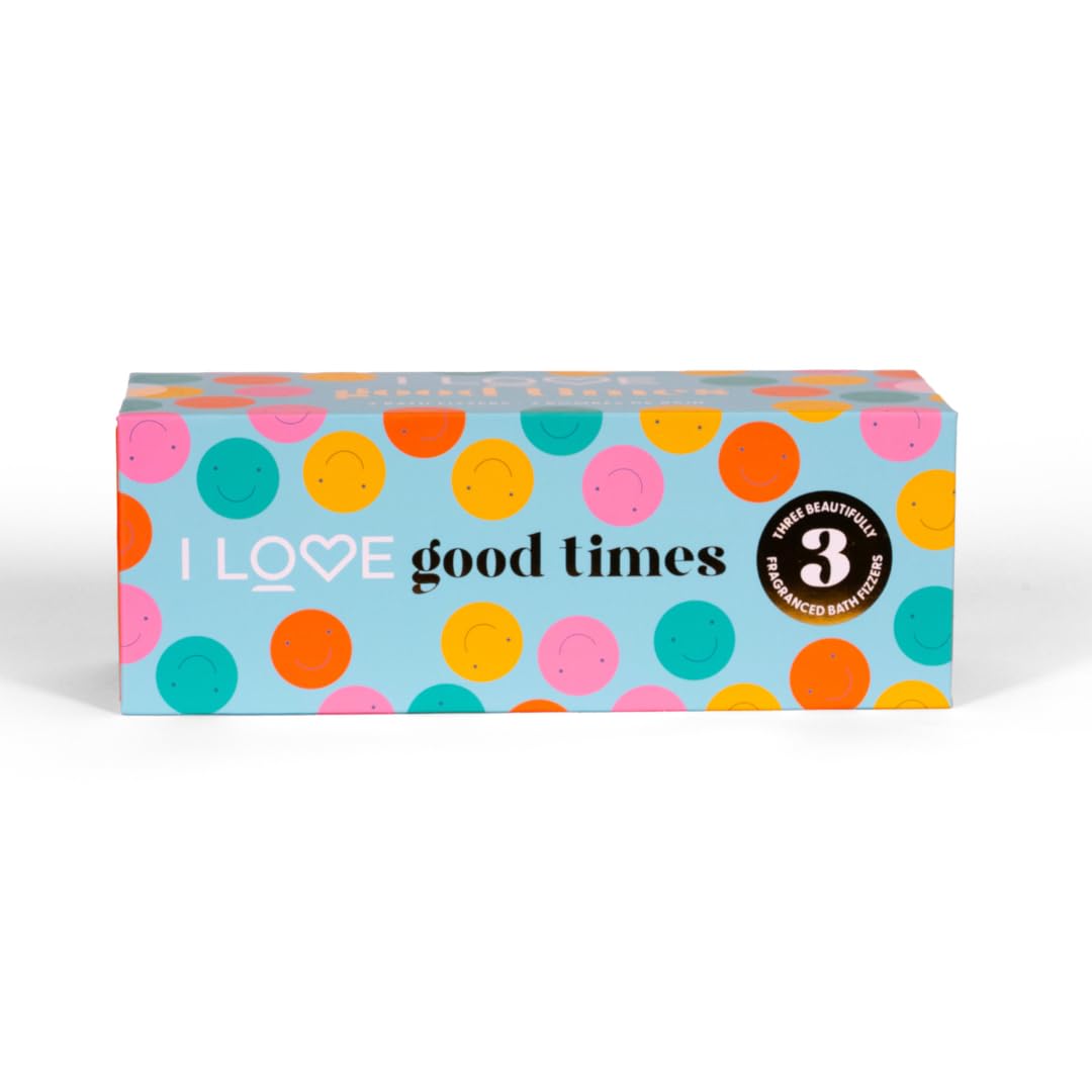 I Love Good Times Bath Fizzer Pack - 3 Natural Shea Butter Bath Bombs Gift Set For Women