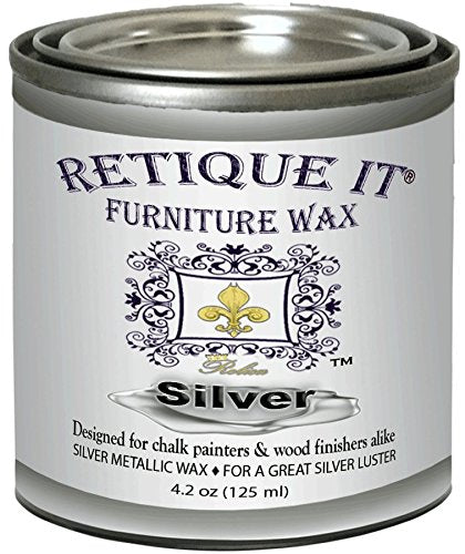 Retique It Silver Wax 4.2 oz - Premium Chalk Paint Finish for Furniture Restoration