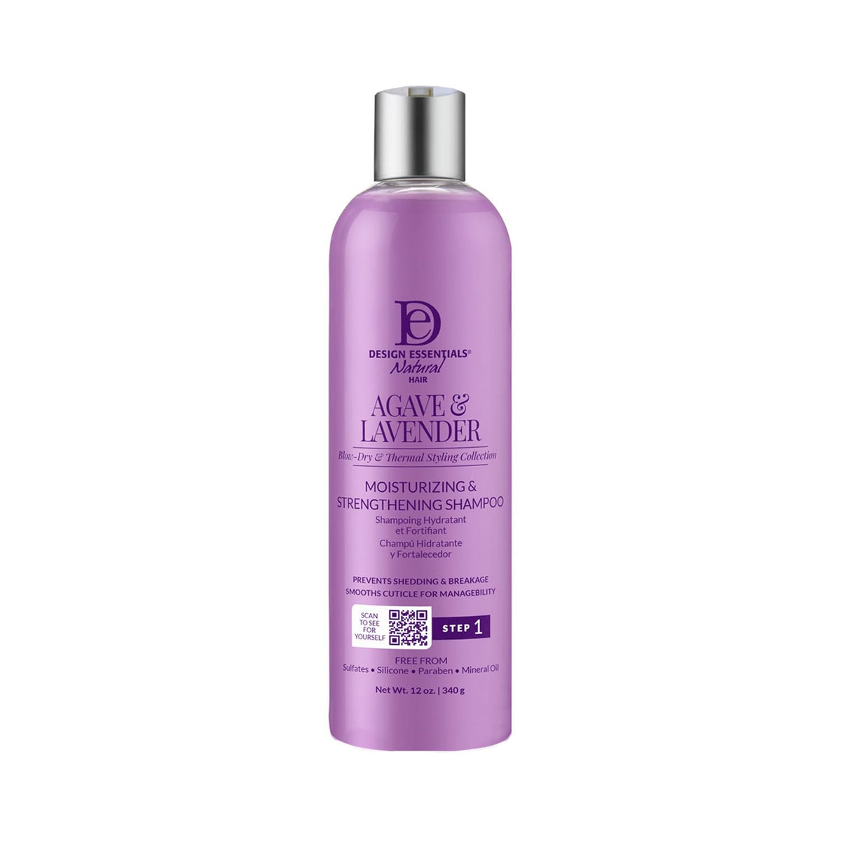 Design Essentials Agave & Lavender Moisturizing Hair Bath - 12Oz Sulfate-Free Shampoo