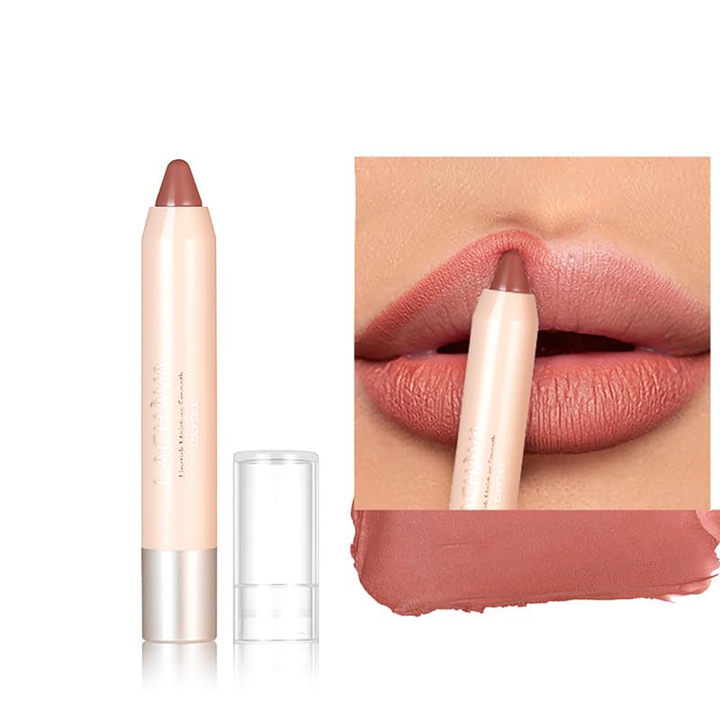 Easilydays Nude Matte Velvet Crayon Lipstick - Waterproof, Long-Lasting, Non-Sticky #05, 0.7