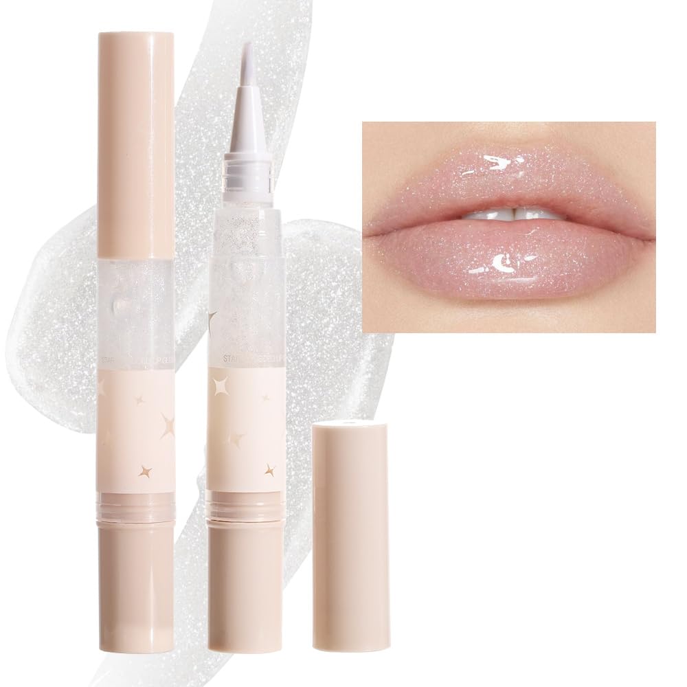 Evpct Pearl White Glitter Lipstick - Long Lasting Waterproof Lip Gloss Makeup For Women 1 Count