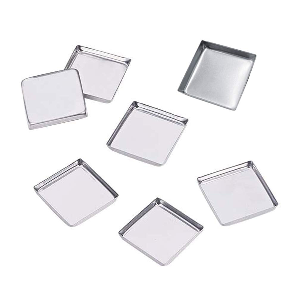 Lasenersm 30 Pcs Metal Tin Palette Pans For Eyeshadow, Silver Tone, 26Mm X 3.5Mm