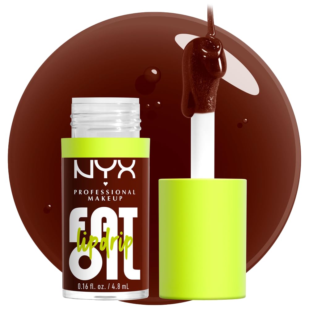 Nyx Professional Makeup Fat Oil Lip Drip - Moisturizing Vegan Tinted Gloss, Rich Chocolate