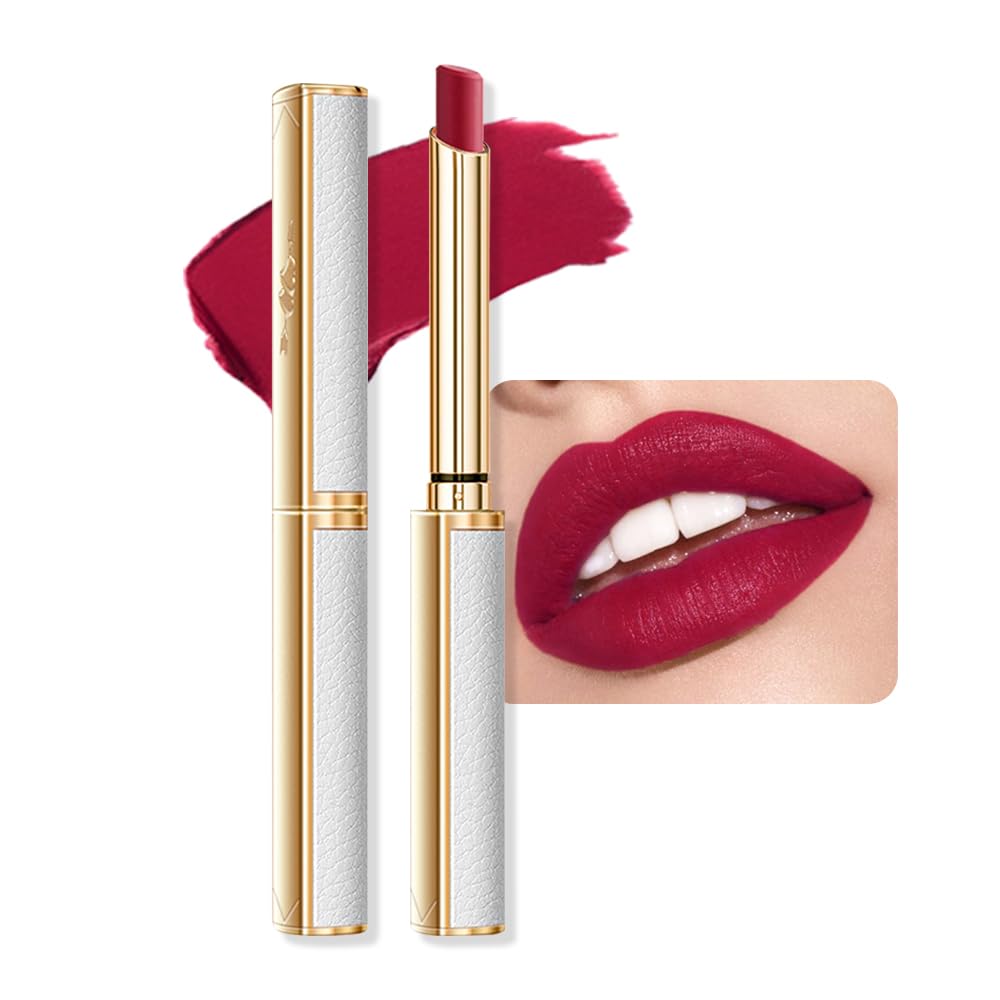 Bingbrush Velvet Lipstick Set - Matte Waterproof Lip Crayon, Longwear Color (06#Cherry Cider)