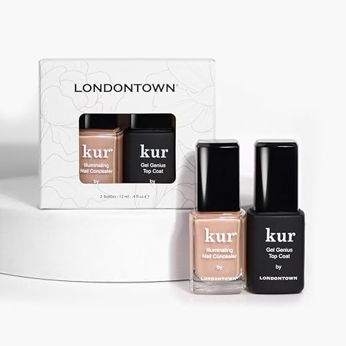 Londontown Go Bare Nail Conceal & Go Duo Set – Illuminating Concealer & Top Coat, 0.4 Fl Oz