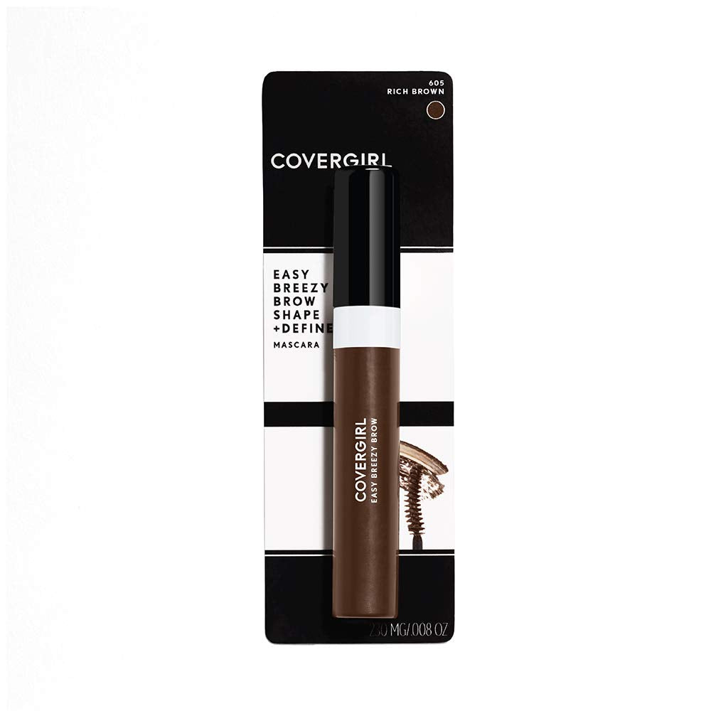 Covergirl Easy Breezy Brow Mascara, Rich Brown, 0.3 Fl Oz - Perfect For Effortless Ey