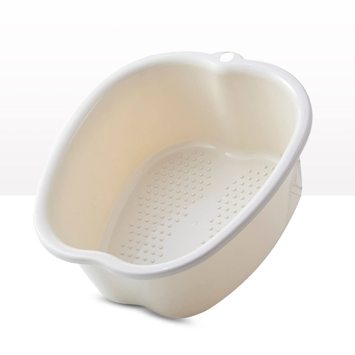 Amobon Large White Foot Soaking Bath Basin - Durable Plastic Spa For Foot Massage & Skin Care