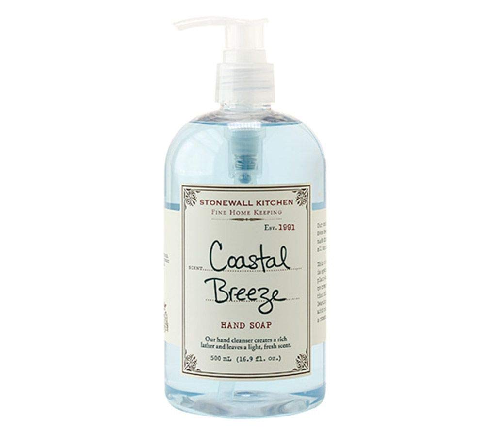 Stonewall Kitchen Coastal Breeze Hand Soap, 16.9 Oz, Enriched With Vitamins, Blue Pump