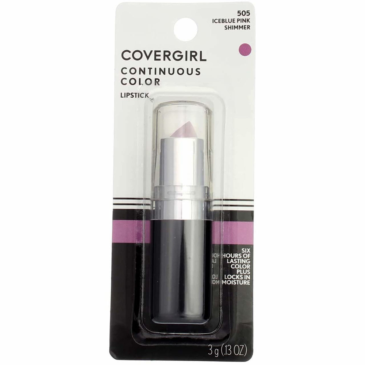 Covergirl Continuous Color Lipstick 505 Iceblue Pink, 0.13 Oz - Cranberry, Women’S Makeup