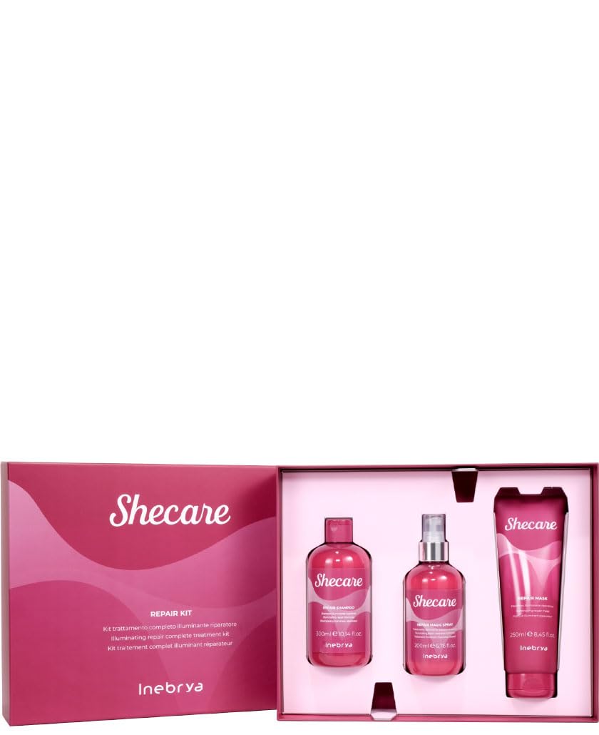 Inebrya Shecare Repair Complete Treatment Kit - 25.35 Oz Hair Treatment For Damaged Hair