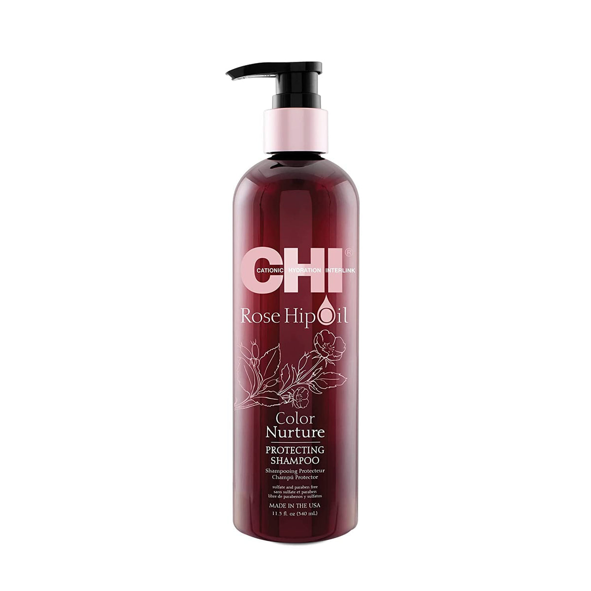 CHI Rosehip Oil Protecting Shampoo  Gently Cleanses ColorTreated Hair  Helps Retain Color  Sulfate  Paraben   CrueltyFree  1