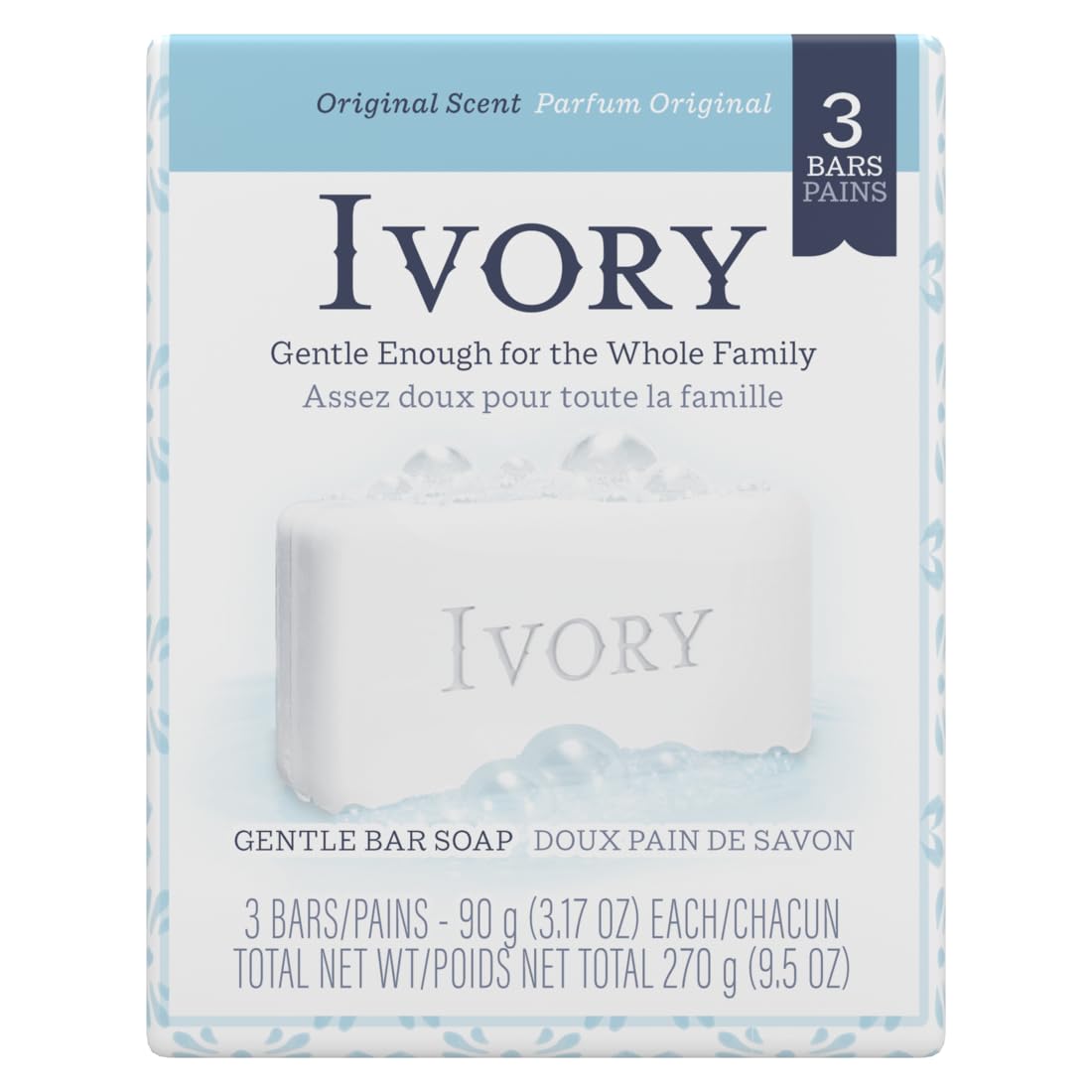 Ivory Bar Bath Soap 3.1Oz - 3 Count, Pack Of 6, Moisturizing And Gentle Cleanser