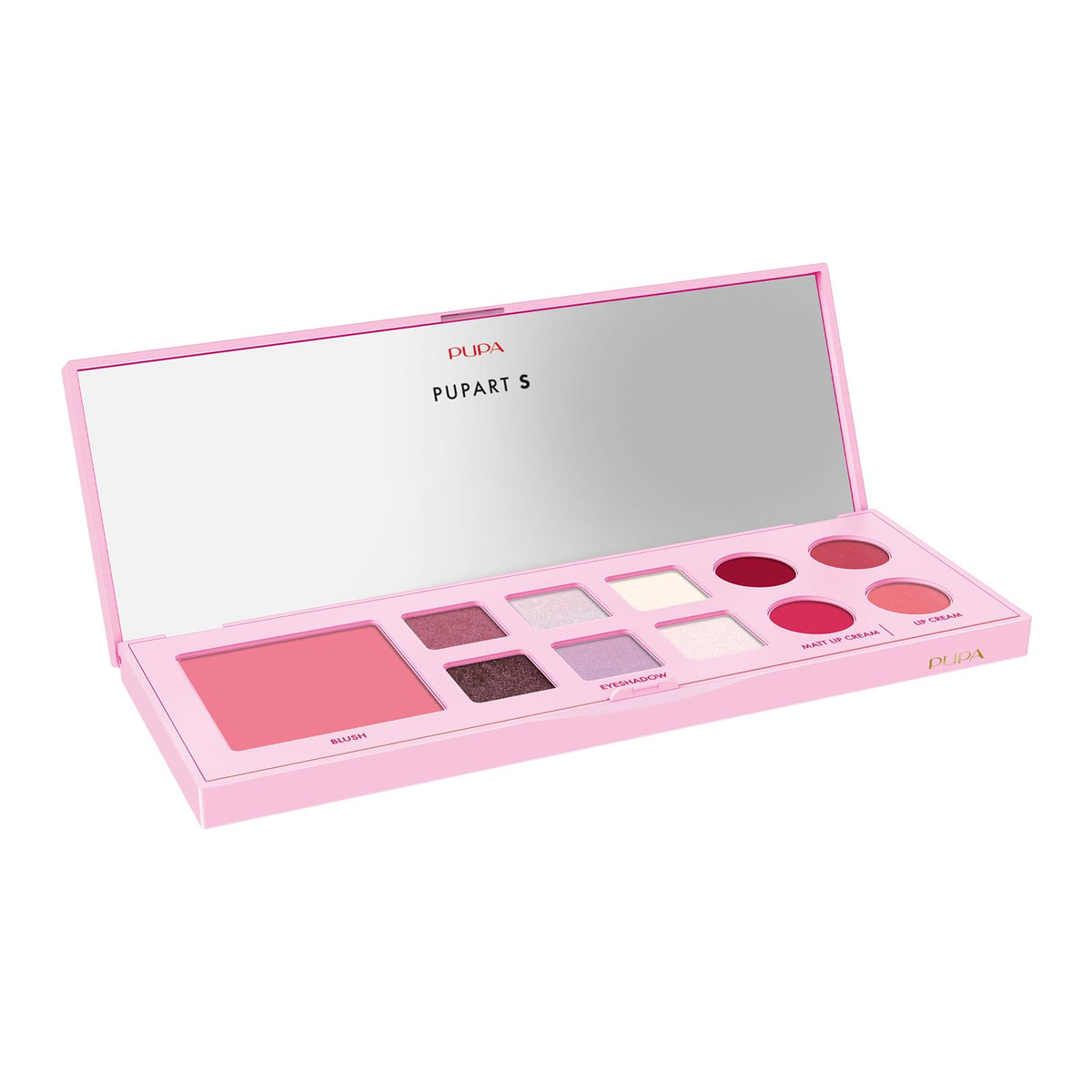 Pupa Milano Pupart S Makeup Palette 002 Pink - Versatile Blush, Eyeshadow, Lip Gloss, 0.4 Oz