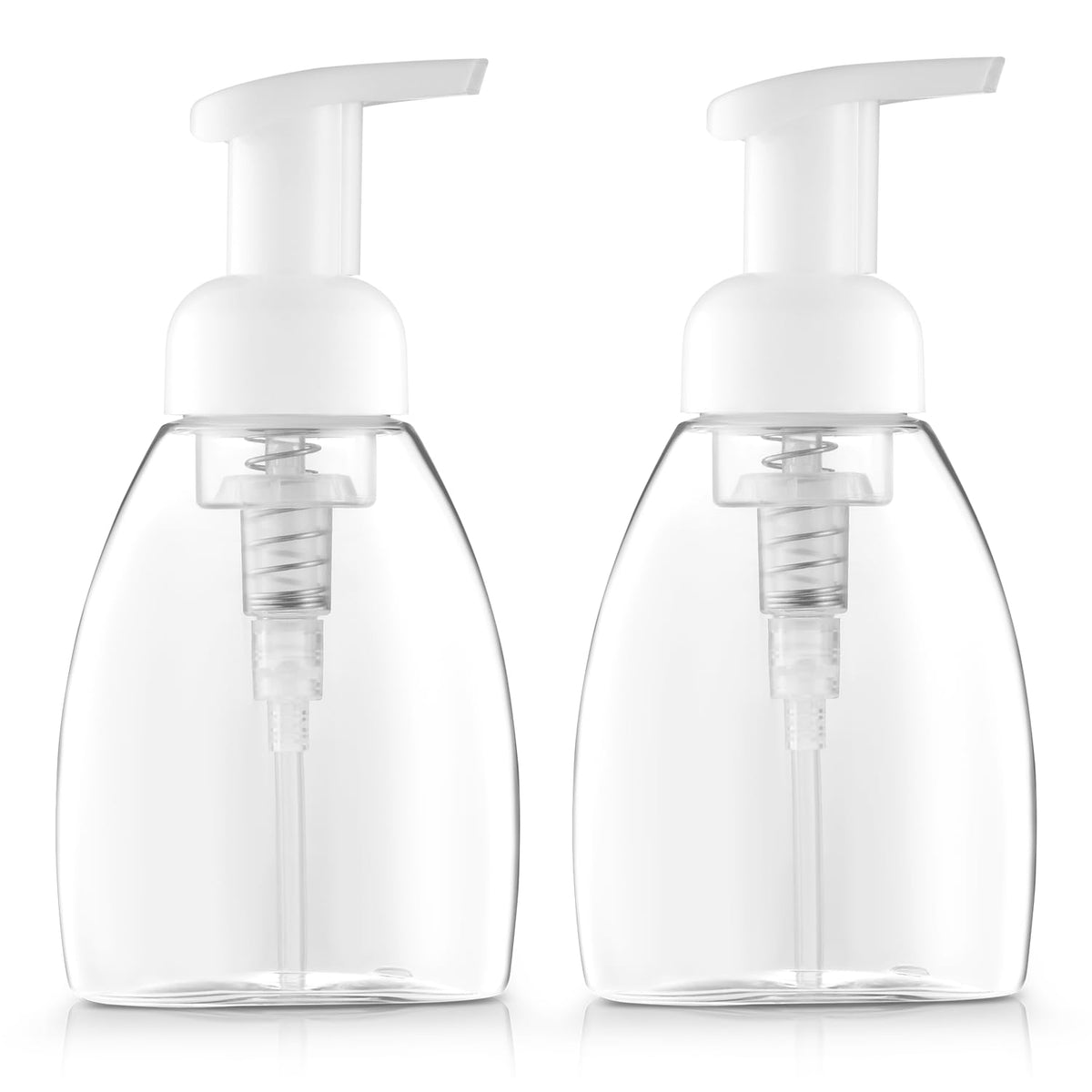 Bar5F 2-Pack Foaming Pump Bottles, Clear Plastic For Dr. Bronner'S Castile Soap, 8.5