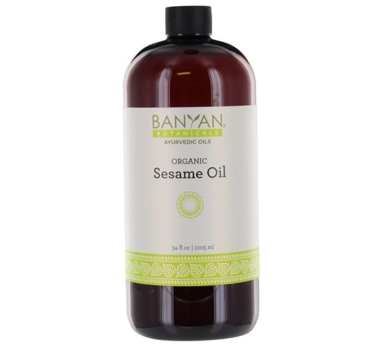 Banyan Botanicals Organic Sesame Oil – Unrefined Ayurvedic Oil for Skin & Hair – 34oz