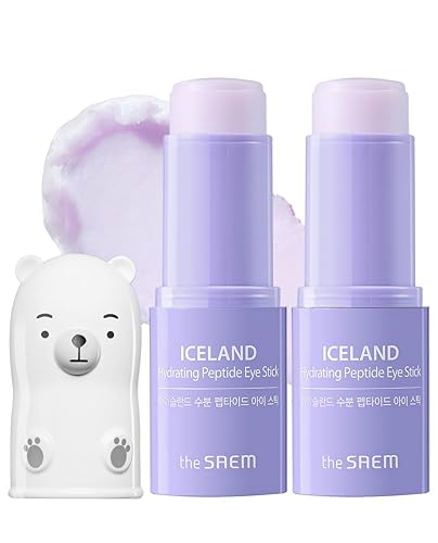 THESAEM Iceland Hydrating Peptide Eye Stick 2 Pack - Cooling, Moisturizing Under Eye Treatment