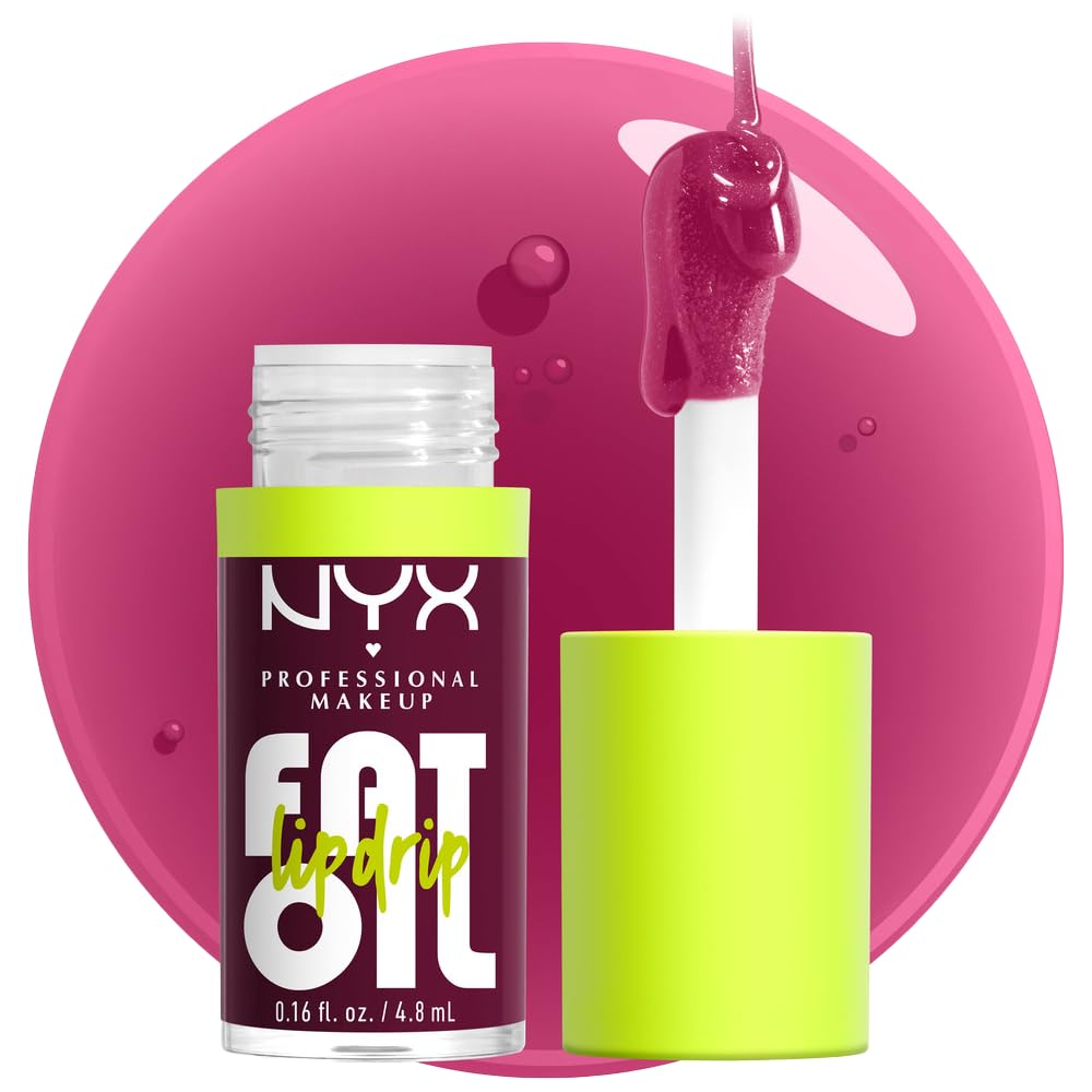 NYX PROFESSIONAL MAKEUP Fat Oil Lip Drip - Vegan Shiny Tinted Lip Gloss, That's Chic, 0.16 Fl