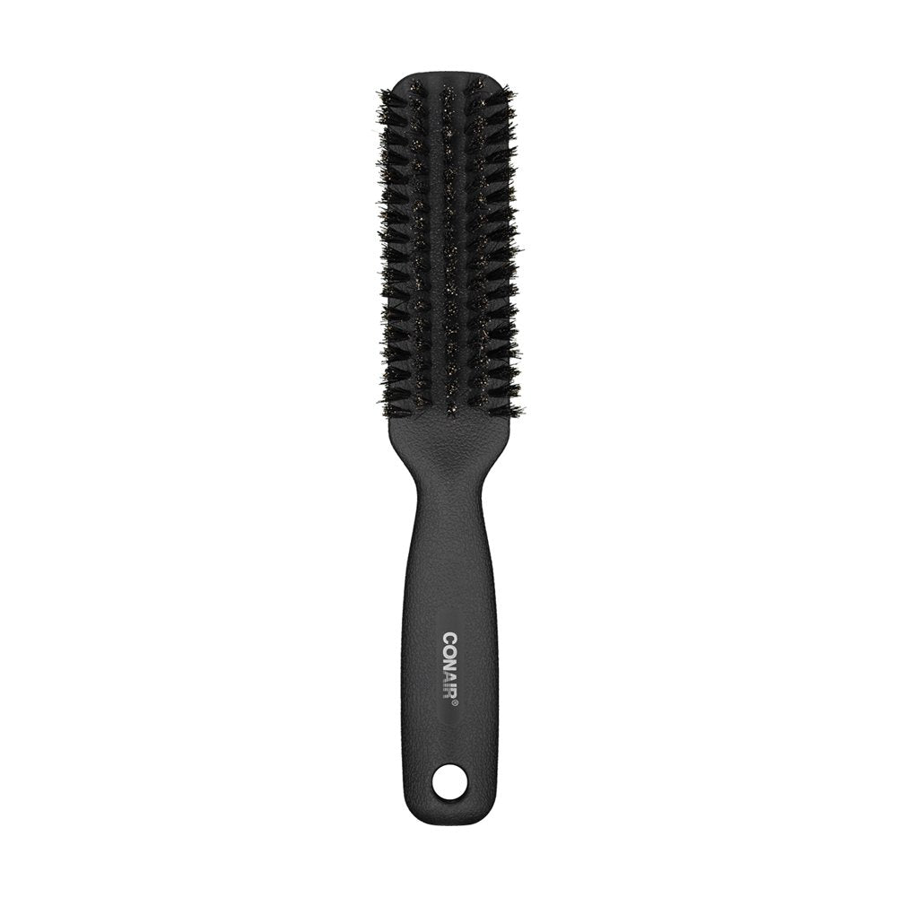 Conair Man All-Purpose Boar Bristle Brush - Durable Black Plastic Hair Grooming Tool