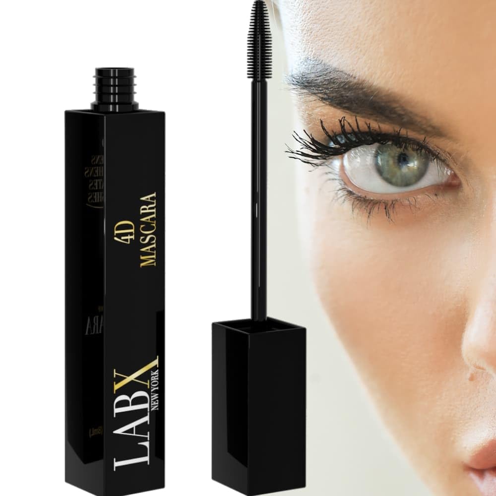 Labx New York 4D Waterproof Mascara - False Lash Effect, Lengthening & Volumizing, 8 Ml