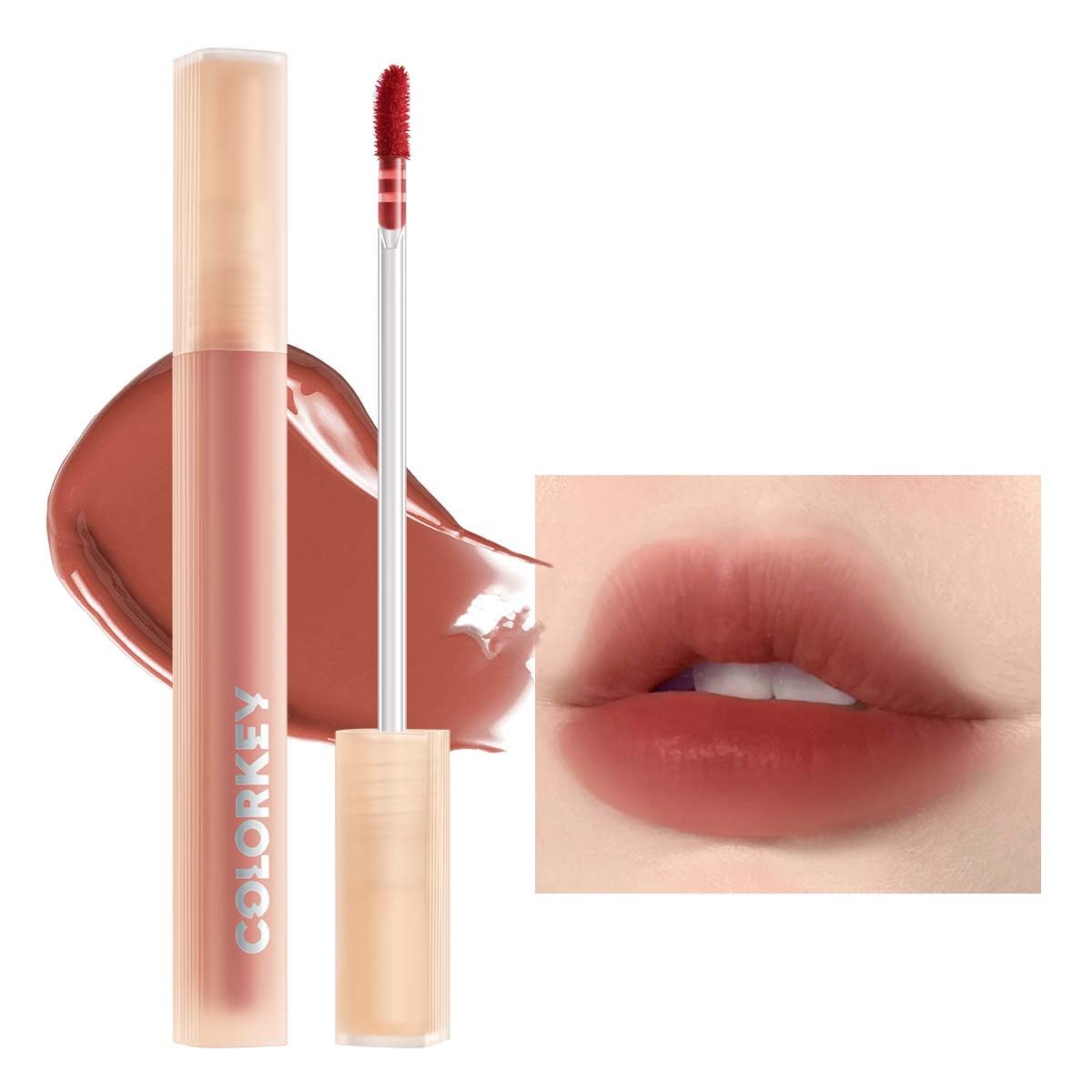 Colorkey Soft Matte Water Lip Tint, Waterproof Liquid Lipstick, Long-Lasting Nude Color, 0.07 Fl Oz