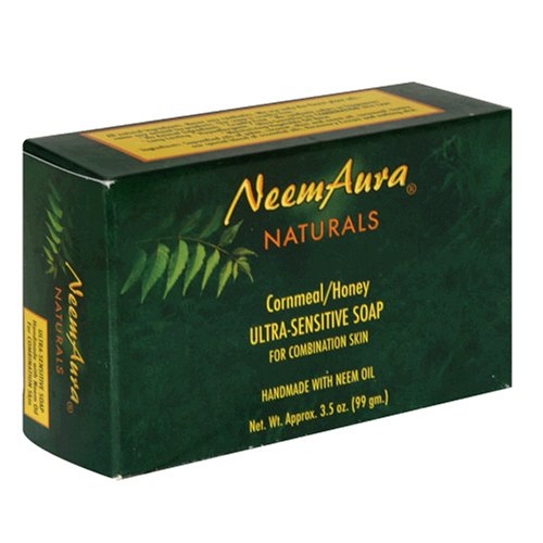 Neemaura Naturals Ultra Sensitive Soap With Cornmeal & Honey, 3.5 Oz, Pack Of 4