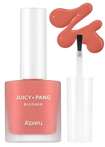 A'Pieu Juicy-Pang Water Blusher Cr01 Peach - Korean Liquid Blush For Cheeks, 0.31 Oz