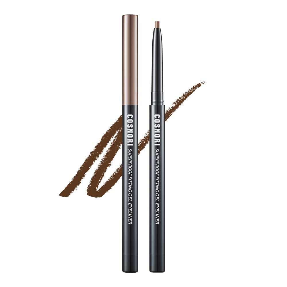 Cosnori Super Proof Gel Eyeliner 04 Peanut Brown - Smudge-Proof, Waterproof, 2Mm Ultra-Slim Pencil