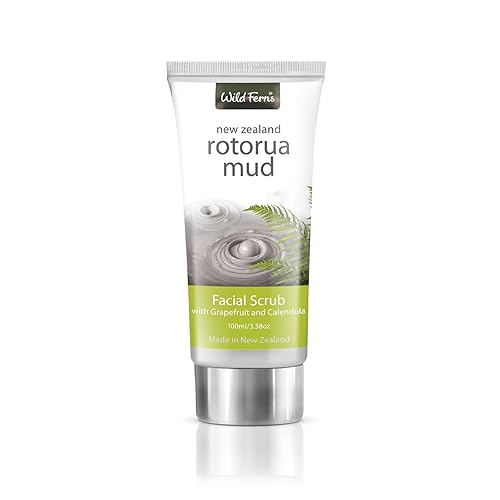 Wild Ferns Rotorua Mud Facial Scrub, Grapefruit & Calendula, 100Ml, Exfoliating Skincare