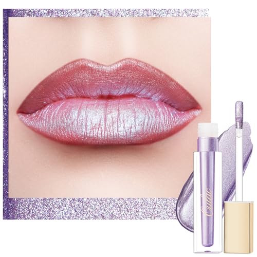 Oulac Violet Purple Lip Gloss - Metallic Shine, Long Lasting, Waterproof, Vegan, 4.5Ml