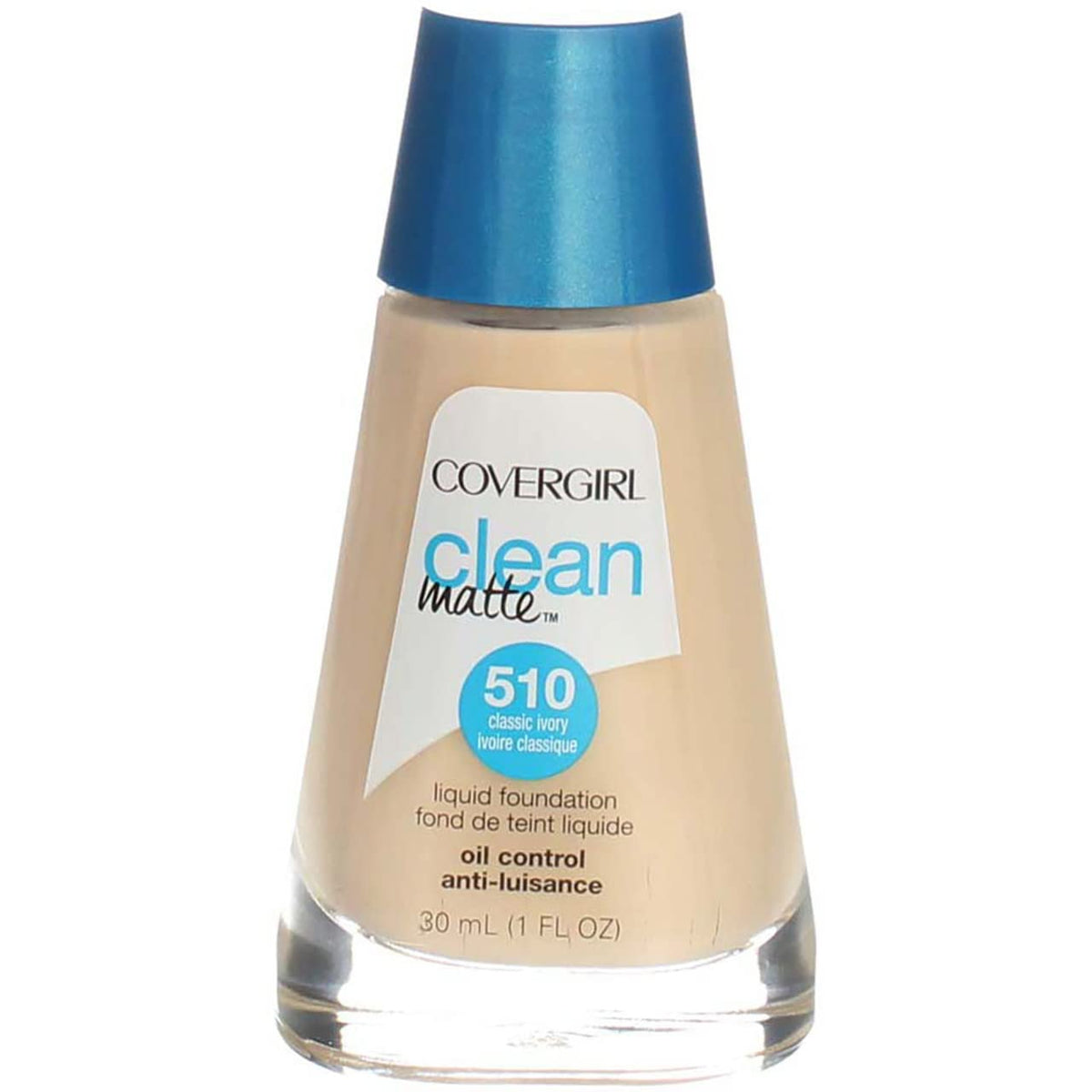 Covergirl Clean Liquid Foundation, Classic Ivory 510, 1 Fl Oz - Flawless Coverage