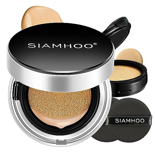 Siamhoo Air Cushion Cc Cream Foundation Spf50+ - Full Coverage, Lightweight, 0.53 Oz X 2, Natural