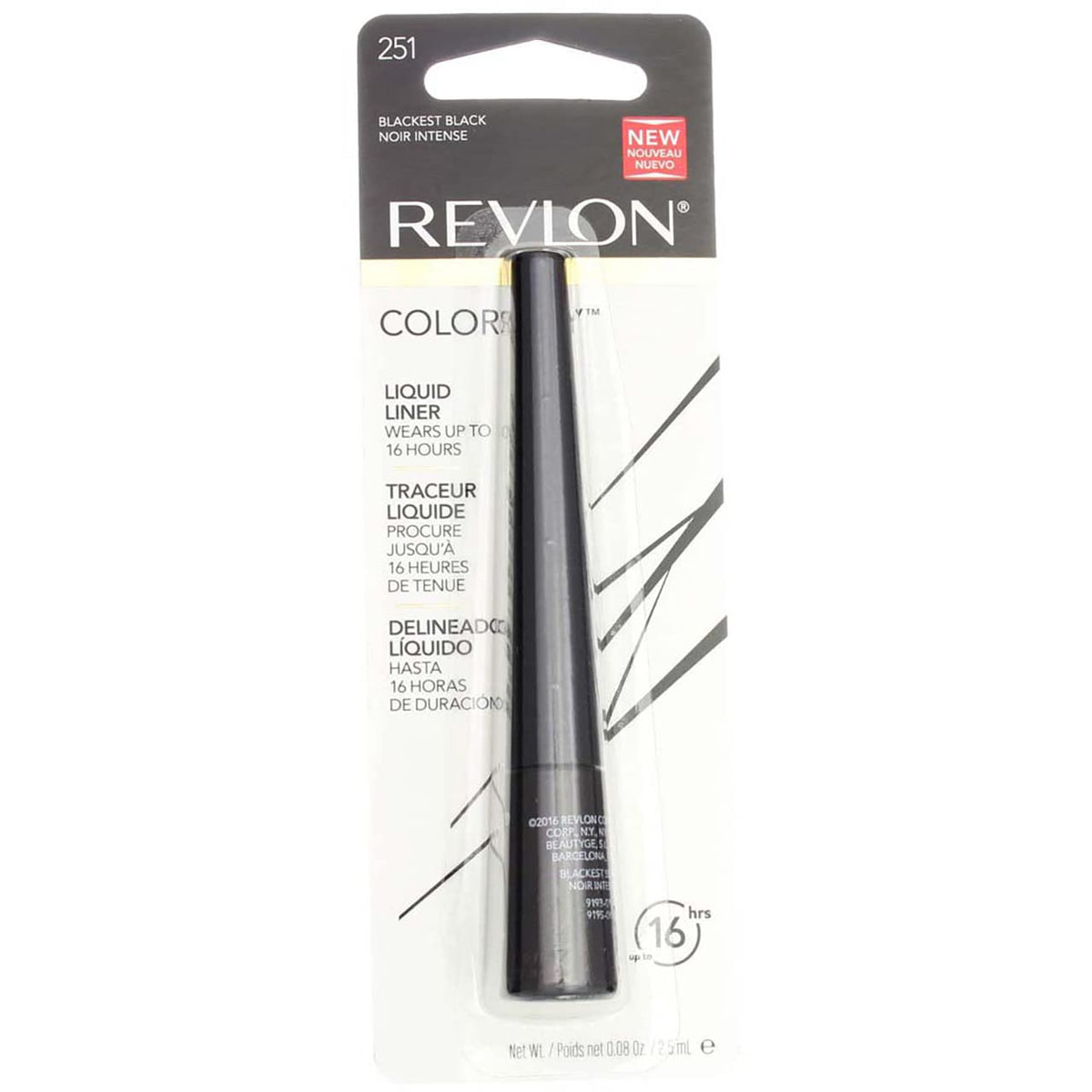 Revlon Rev C/Stay Liquid Eyeliner, 251 Black, 1 Count - Long-Lasting, Smudge-Pro