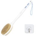 Bubbob Back Scrubber for Shower with Long Handle, Exfoliating Bath Brush for Body - Double Sided Bristles (Stiff & Soft), Anti-Slip Grip, Lightweight - Gift for Seniors, Includes Lanyard & Hook, Blue