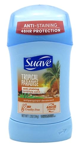 Tukima Suave Deodorant 48 Hour Tropical Paradise Invisible Solid, 6-Pack, 1.2 Oz Each