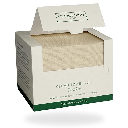 Clean Skin Club Bamboo Viscose Clean Towels Xl™ - 50 Ultra Soft Disposable Makeup Remover Wipes